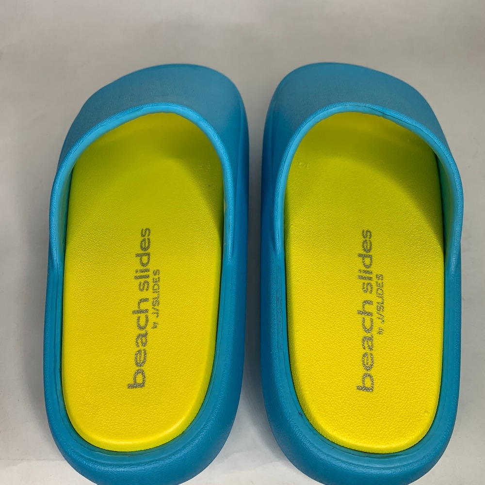 J Slides Sandals Womens 6 Blue Slide On Cushion Comfort Squish Beach Slides - Picture 4 of 5